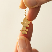 Load image into Gallery viewer, Paw Print Name Necklace